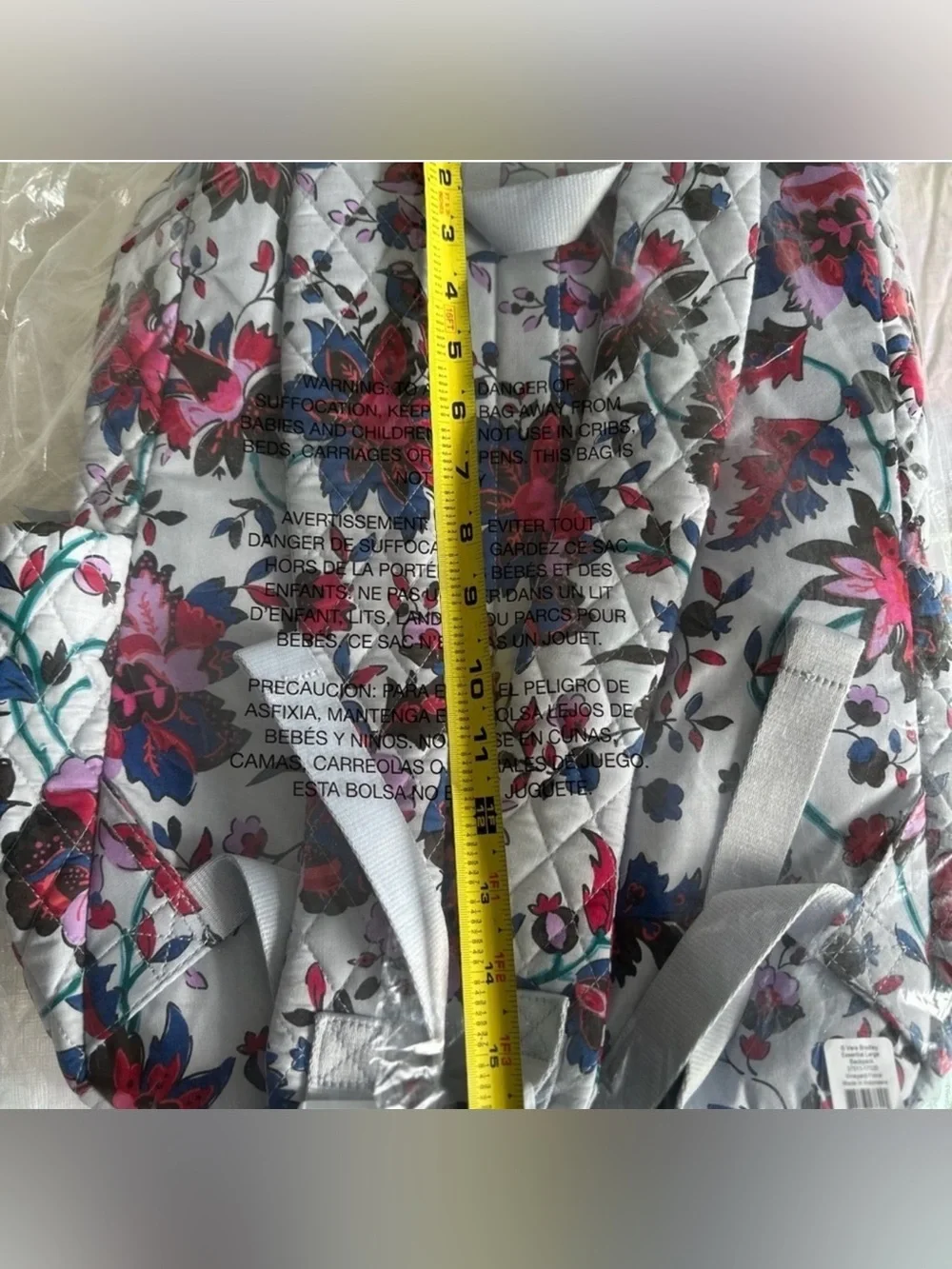 NWT Vera Bradley Essential Large Backpack  Vineyard Floral - Picture 8 of 9